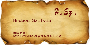 Hrubos Szilvia névjegykártya