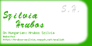 szilvia hrubos business card